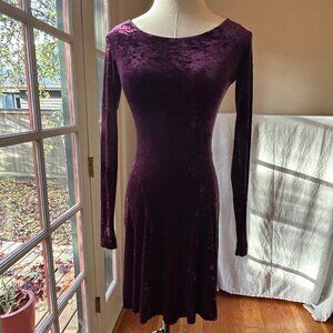 Vintage Betsey Johnson Velvet Purple Dress